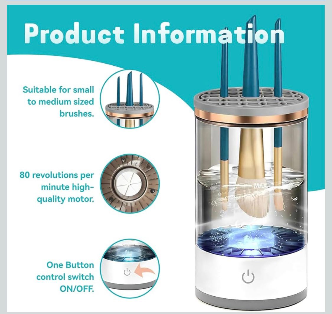 Maquina limpiadora de brochas de maquilaje.